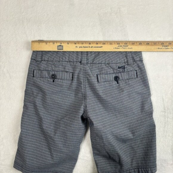 Y2K Roxy Plaid Chino Goth Skate Blue Shorts Capris Women's Size 5 - Picture 9 of 10
